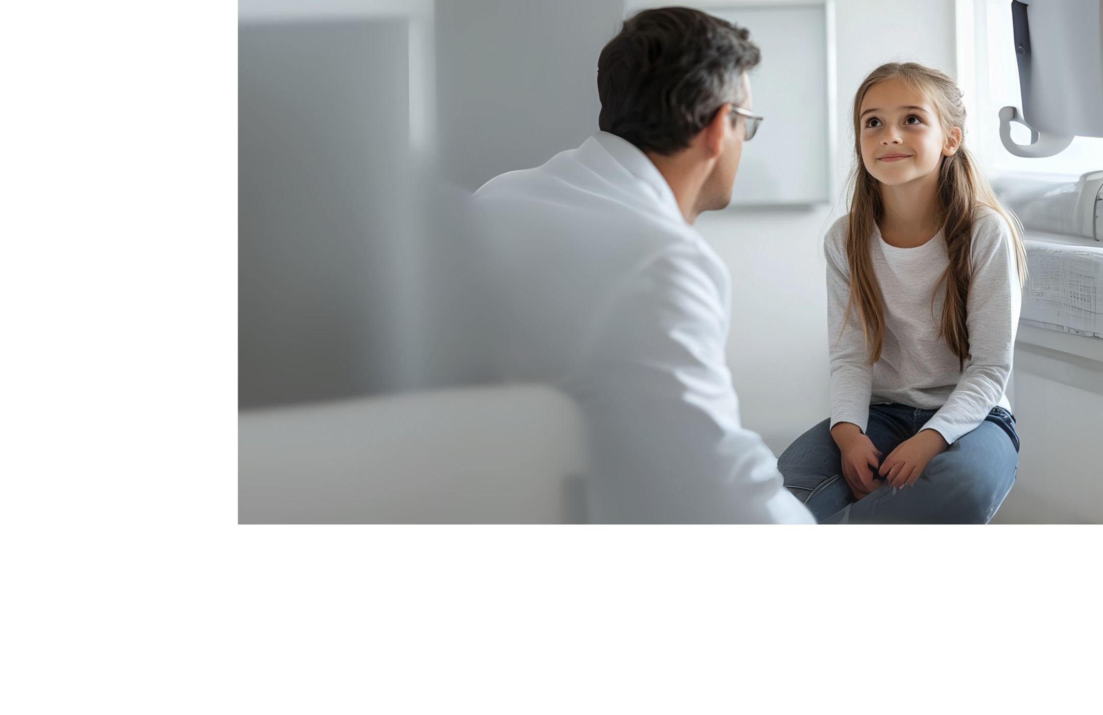 Kind mit Schielproblemen wird von einem Arzt behandelt