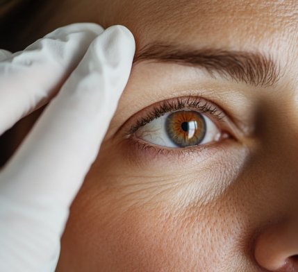 Frau nach Schlupflid Behandlung